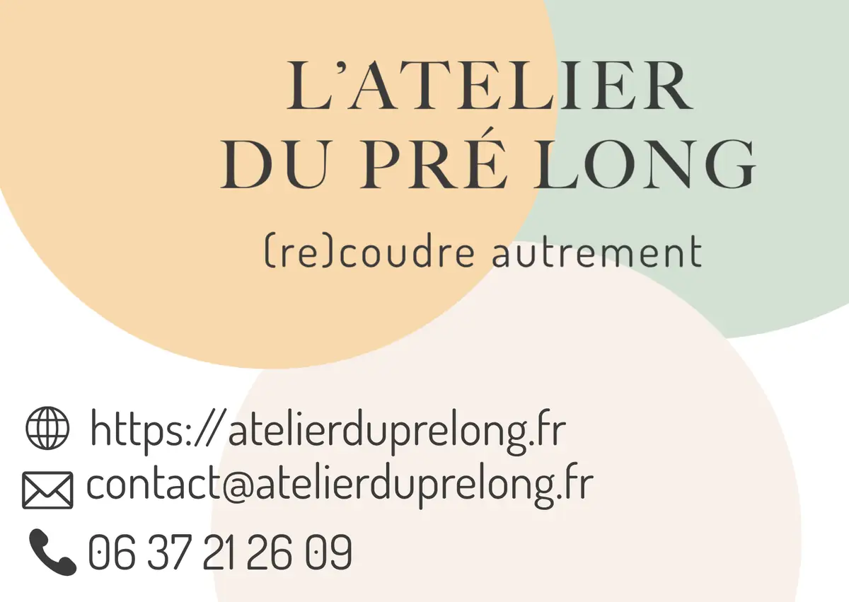 Verso de la carte-cadeau : l'adresse du site, l'e-mail et le téléphone de l'atelier