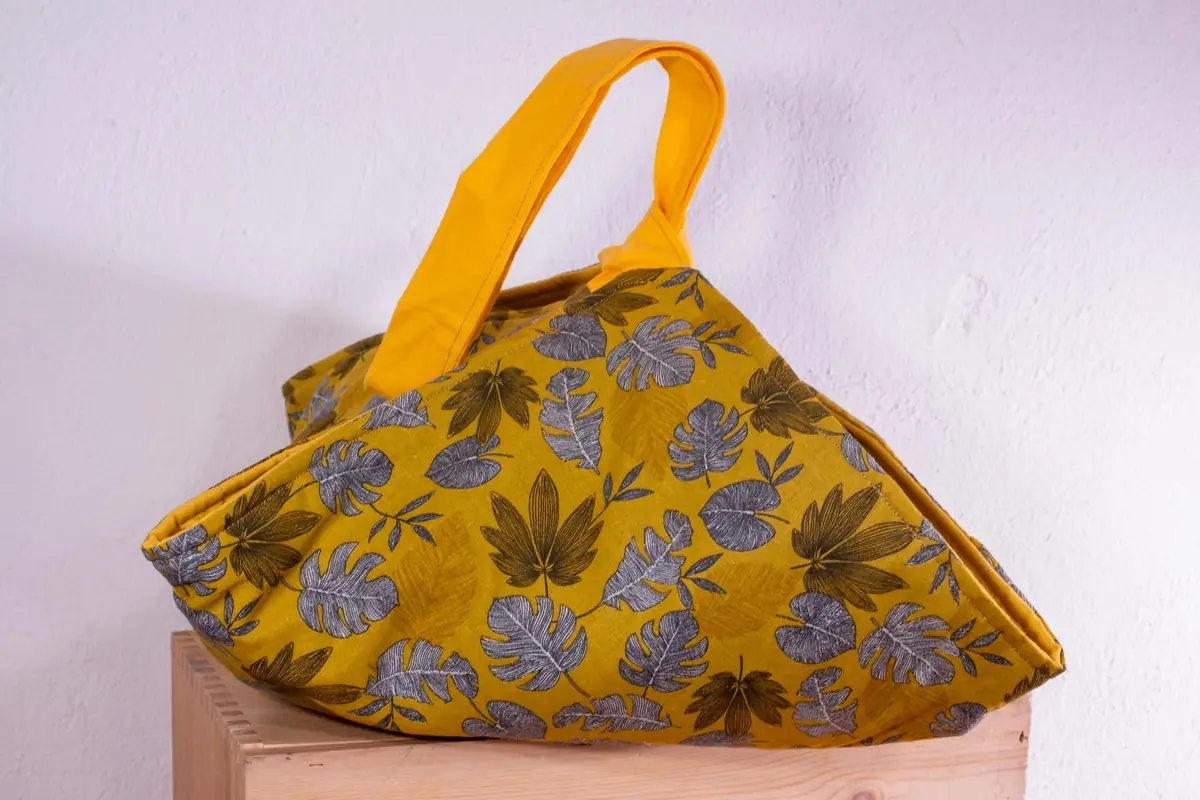 Sac à tarte en tissus recyclés à motif jaune